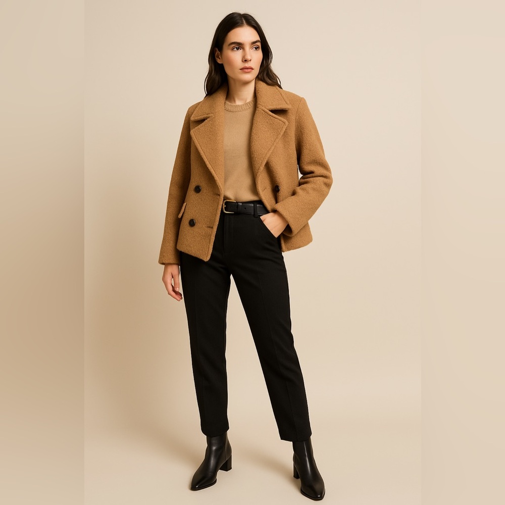 See You Soon Tan Wool Coat